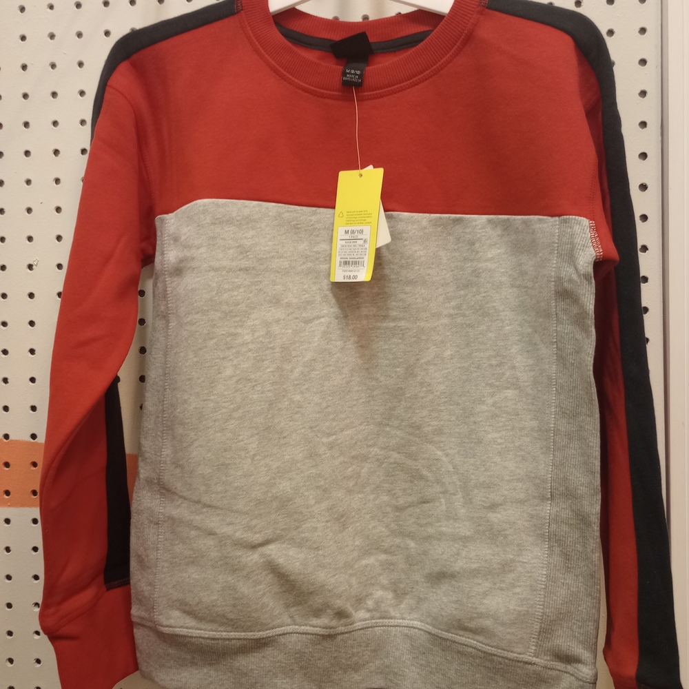 All in Motion Red and Gray Kids Crewneck Sweater